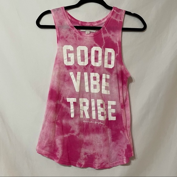 Spiritual Gangster Pink Tie Dye Good Vibe Tank - Picture 3 of 8